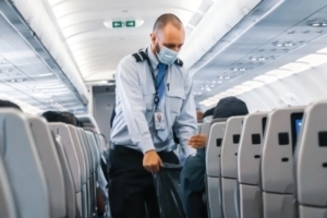 Flight Attendant with Mask
