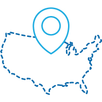 US Map with Pin Icon