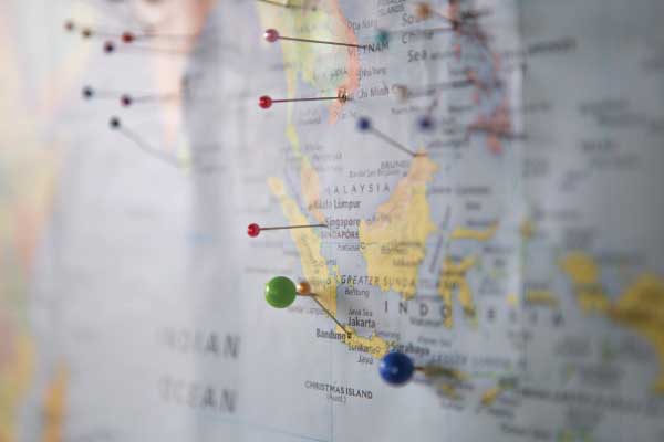Map with pins