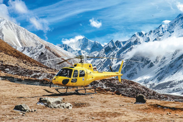 helicopter on mountain