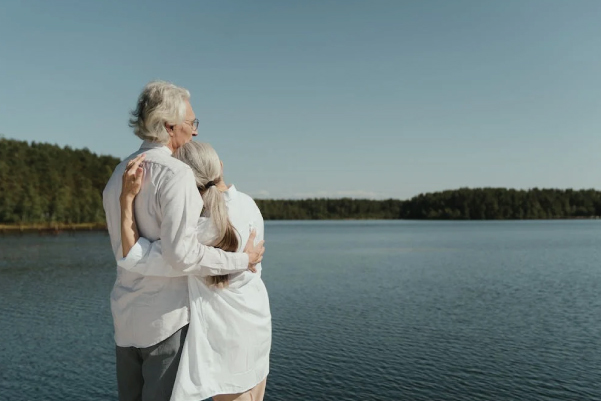 Seniors by the lake