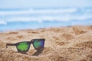 Sunglasses on beach