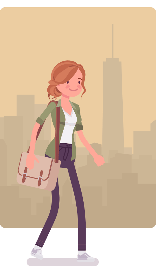 unrest CAP cartoon walking in the city