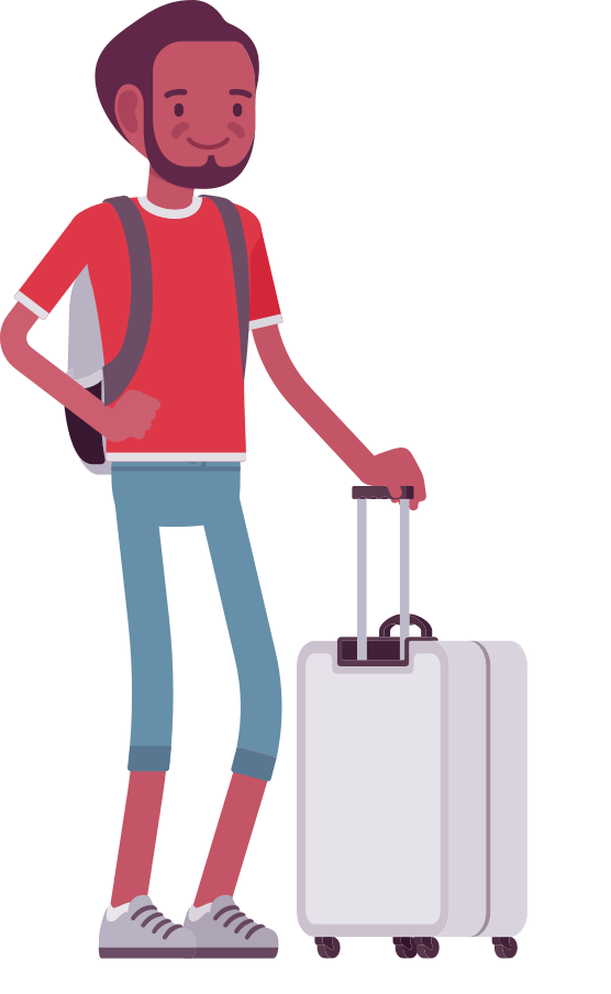 man_with_suitcase CAP man with suitcase cartoon