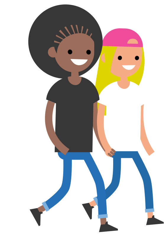 walkers CAP hand holding couple cartoon