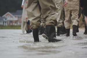 Walking in a flood